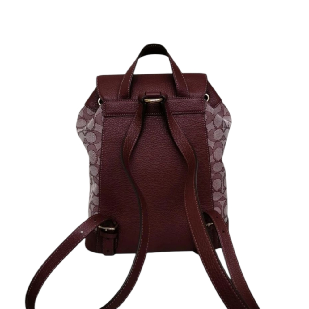 Coach Burgundy and Cream Backpack - Picture 6 of 6